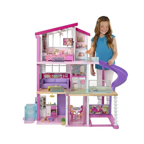 Barbie Maison De Rêve, 3 Niveaux, avec 8 Pièces Dont