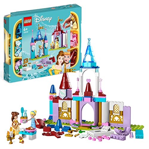LEGO 43219 Disney Princess Châteaux Créatifs, Jouet Château avec Mini-Poupées