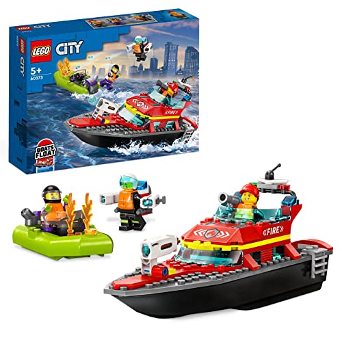 LEGO 60373 City Le Bateau de Sauvetage des Pompiers, Set