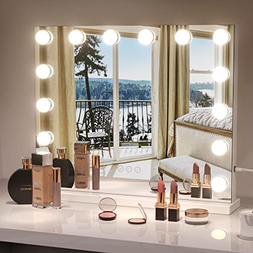 Dripex Miroir Maquillage Lumineux, Miroir LED 14 Lumières Miroir Hollywood