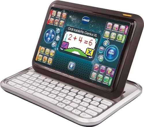 VTech - Ordi-Tablette Genius XL Color Noir, Ordinateur Enfant, Tablette
