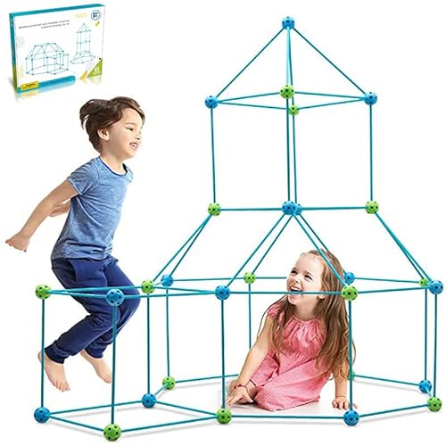 140 Pcs Kids Fort Building Kits,DIY Puzzle,Maison Jouet,Construisez Votre cabane,Bricolage
