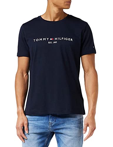 Tommy Hilfiger T-Shirt Homme Core Tommy Logo Tee Encolure Ronde,