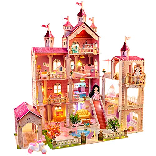 Maison de poupée, avec 49 Accessoires de Meubles et lumières.Grand