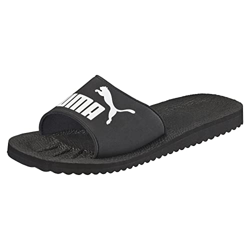 PUMA Unisex Adults' Fashion Shoes PURECAT Slide Sandal, BLACK-WHITE, 43
