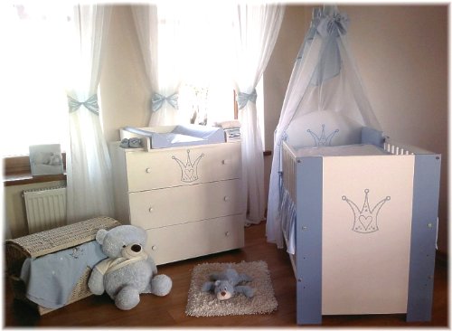 Klups Babykrone Chambre pour bébé incluant lit pour bébé, commode