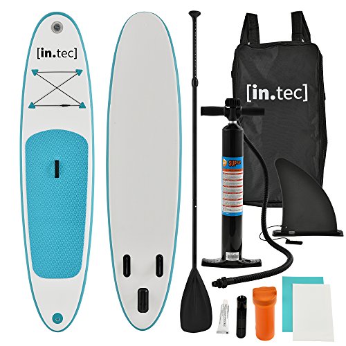in.tec Stand Up Paddle Board Gonflable PVC Aluminium 305x71x10cm Turquoise