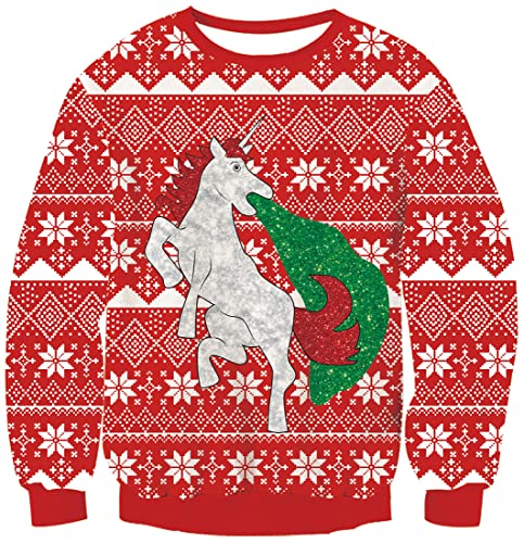 Pull de Noel Homme Nouveauté Père Noël Impression Sweater Noël
