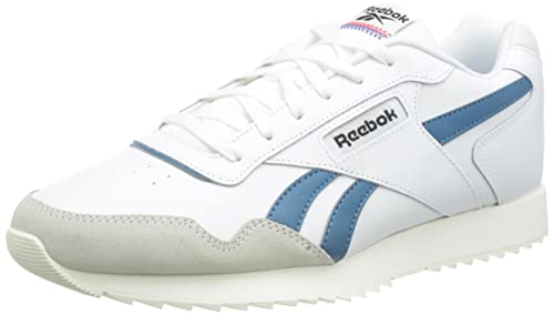 Reebok Homme Glide Ripple Basket, Chaussures Blanches Steely Blue Core