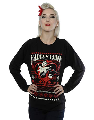 DC Comics Femme Batman Harley Quinn Christmas Sweat-Shirt Medium Noir