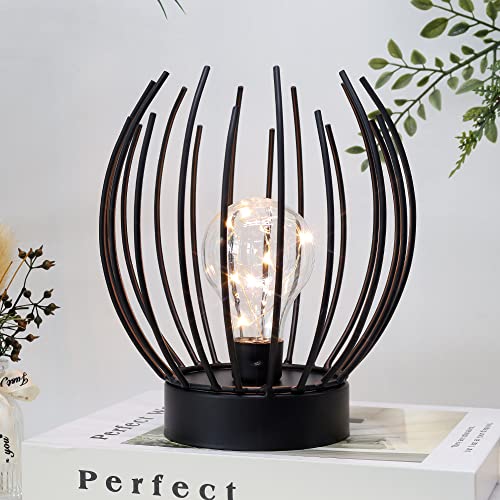 JHY DESIGN Lampe de table à cage en métal Lampe