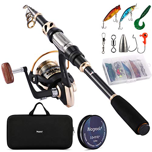 Magreel Kit de Canne de pêche Télescopique Moulinet Accessoires de