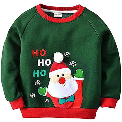 Enfant Sweat-Shirts Noël Pull-Over Enfant Épais T-Shirt à Manches Longues