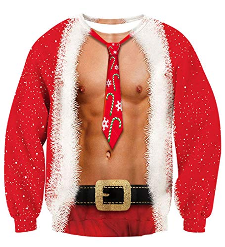 3D Christmas Pullover Homme Pull de Noel Christmas Pullover Faux