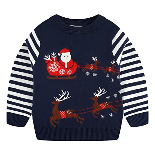 Fandecie Enfants garçons tricoté Rennes de Noël Noël Nouveauté Pull