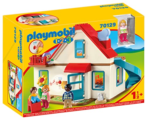 Playmobil 1.2.3 70129 Maison familiale - avec Trois Personnages, Une