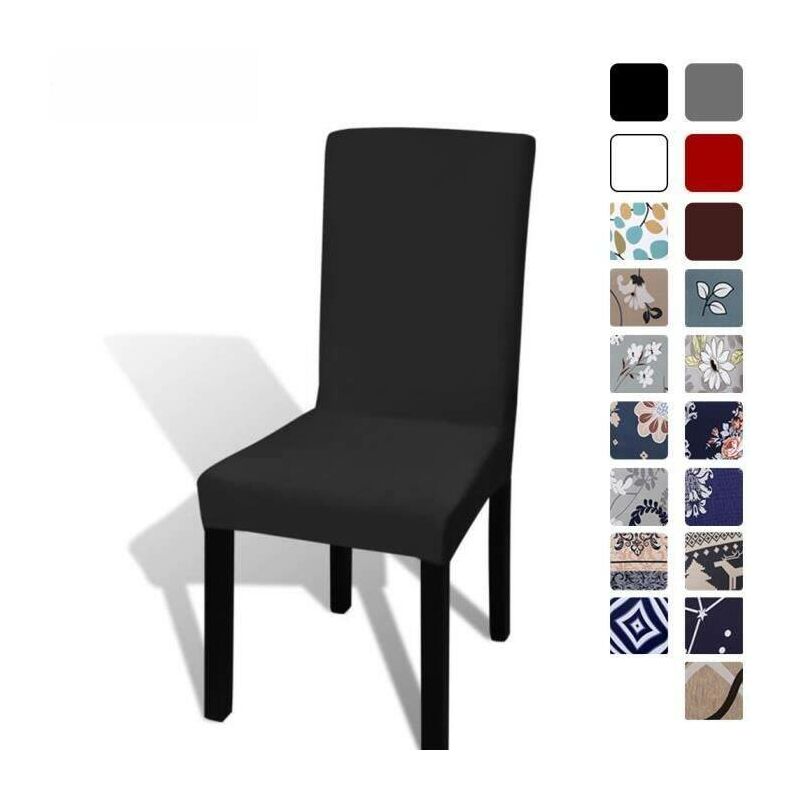 L&h-cfcahl - Housse de chaise extensible noire 6 pièces Protection