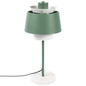 Lampe de table en fer vert de gris avec socle