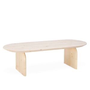 Decowood Table basse ovale en bois de sapin naturel 100x35cm