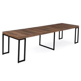 Table console extensible TORONTO 14 personnes 300 cm bois foncé