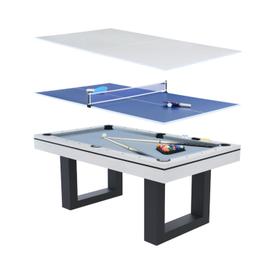Table multi-jeux 3 en 1 billard et ping-pong en bois