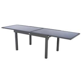 Table extensible rectangulaire en verre Piazza 6/10 places Gris anthracite