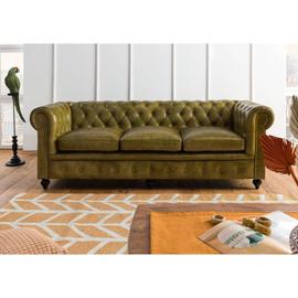 Canapé 203x86 100% Polyester vert 3 places CHESTERFIELD303