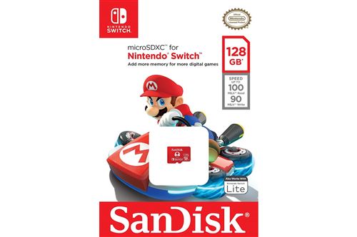 Carte mémoire microSDXC UHS-I SanDisk 128 Go pour Nintendo Switch