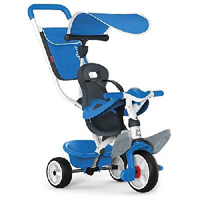 Smoby - Tricycle Baby Balade Bleu - Vélo Evolutif Enfant Dès 10 Mois - Roues Silencieuses - Klaxon - 741102